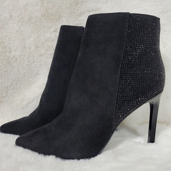 NINE WEST NWT Booties Boots Woman's Heels Suede Black Stone authentic designer - Picture 14 of 15